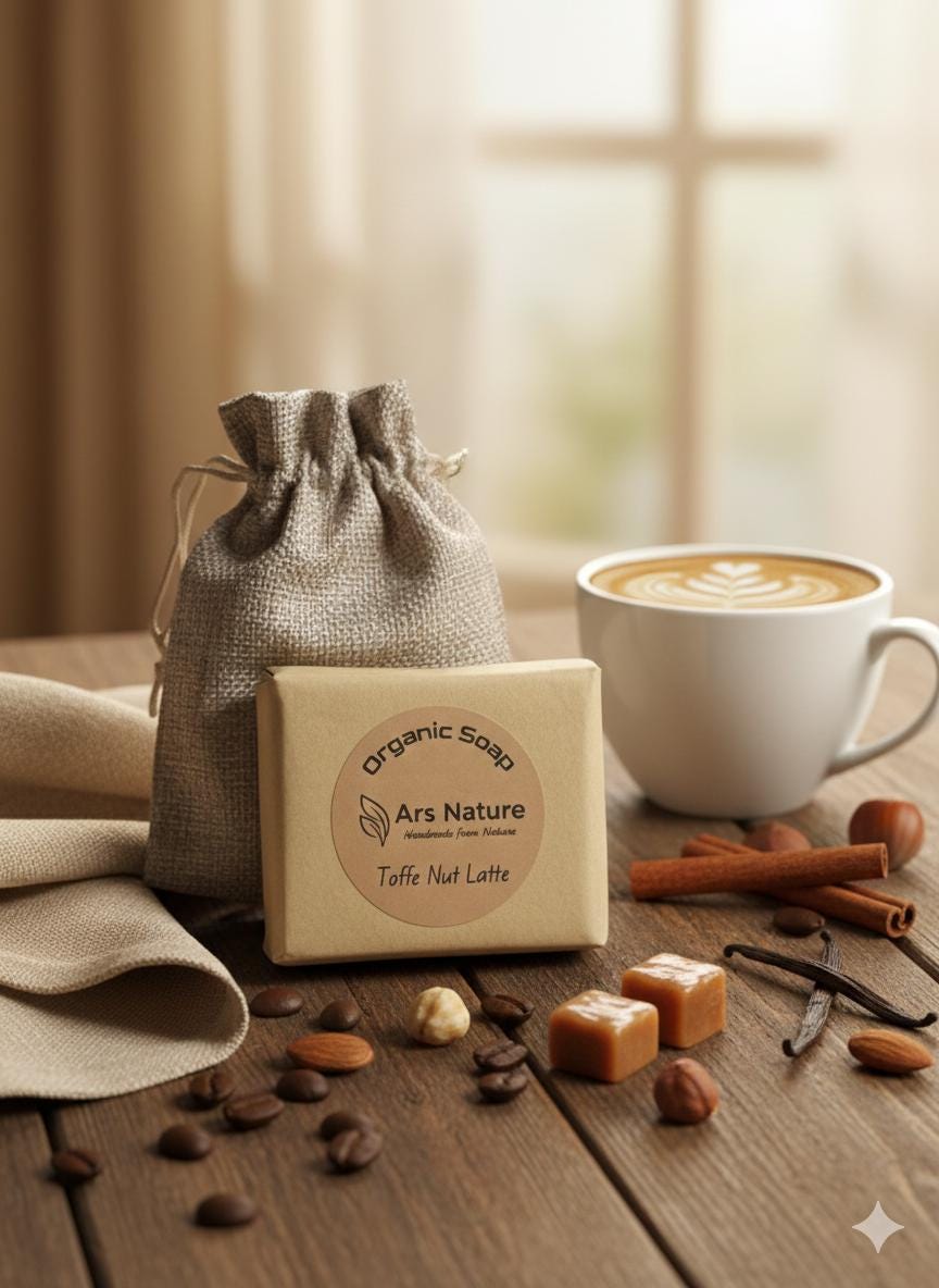 Toffee Nut Latte Handmade Soap Bar (95g+) | Cozy Coffee-Inspired Gift Soap