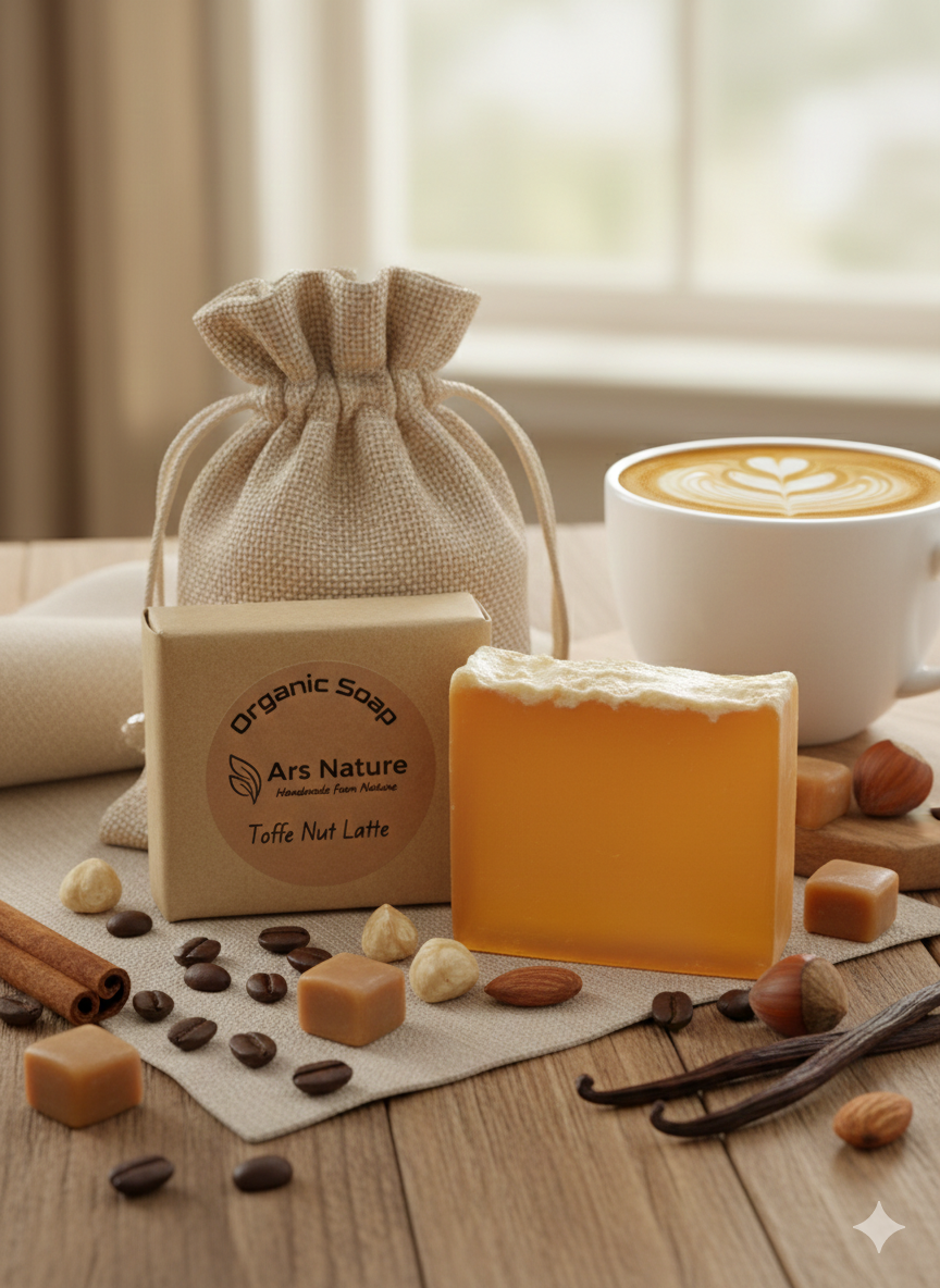 Toffee Nut Latte Handmade Soap Bar (95g+) | Cozy Coffee-Inspired Gift Soap